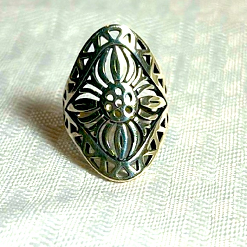 Retired James Avery ring sunflower sterling silver Flor De Sol 7.5